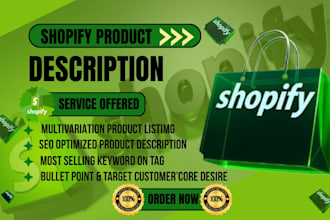write high converting shopify product description for dropshipping
