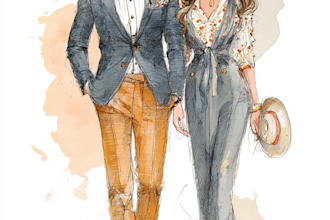 create a simple fashion illustration