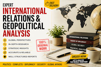 write international relations and geopolitical analysis articles