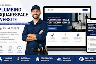build plumbing squarespace website roofing contractor electrician website