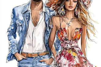 create a simple fashion illustration