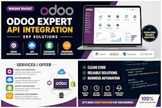 customize odoo and integrate apis shopify and frontend