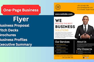 design professional business flyer, one pager, brochure and company profile