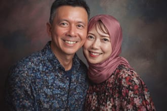 paint custom couple portrait