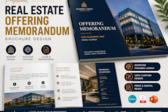 design real estate offering memorandum brochure, om brochure, digital brochure