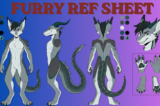 create custom furry ref sheet fursona anthro design nsfw furry ref sheet