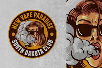 design exclusive smoking, vape logo