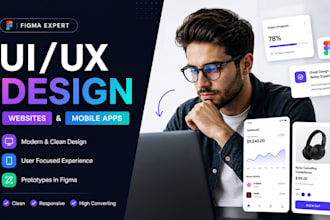 do figma ui ux design, website ui design, website mockup or mobile app ui design