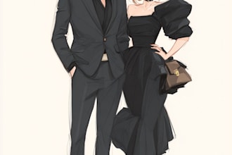 draw a fashion illustration or sketch