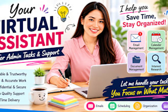 be your virtual assistant for admin tasks data entry and scheduling