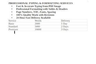 do fast ms word typing and formatting in 24 hours