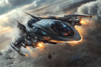 create spaceship concept art for you