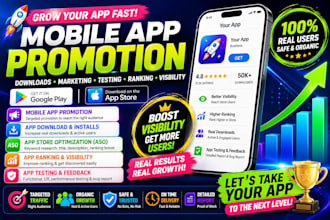 mobile app promotion, USA ios android app install, app rating review
