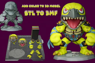 add color to 3d model, convert stl to 3mf file for bambu lab multicolor printing
