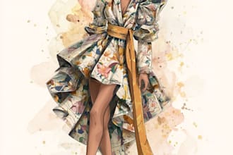 draw a collection of fashion illustration and portfolio