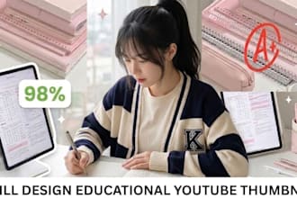 design professional attractive click worthy education youtube thumbnails