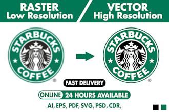 vectorize image, vector logo, vector tracing 2h