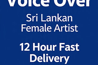 record a professional female tamil voice over