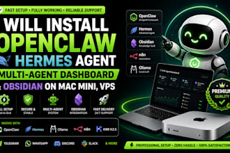 install openclaw, hermes agent, multi agent dashboard, obsidian on mac mini, vps