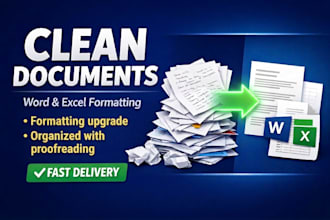 do ms word formatting, cleaning and document typing