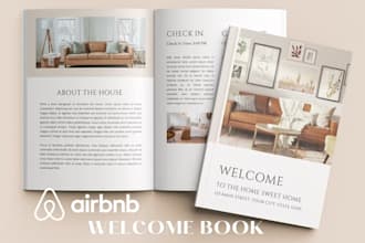 create luxury canva airbnb welcome book vacation rental guide guest manual