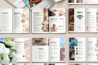 create airbnb welcome book modern guest rental guidebook digital house manual