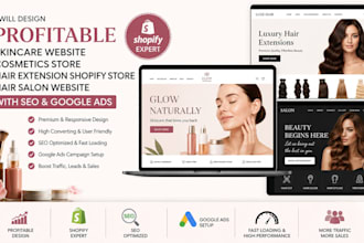 design skincare website cosmetics store hair extension hair salon website