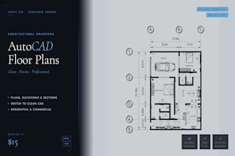 architectural floor plans, sections and elevations in autocad
