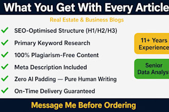 write SEO blog posts and articles for your real estate business