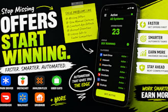 build uber reactivation bot, doordash bot, instacart bot, uber bot, grabber bot