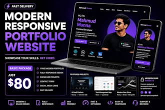 create a modern responsive portfolio website