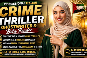be your italian ghostwriter for fiction crime novel medical book christain ebook