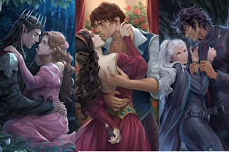 do fantasy mafia romance character design nsfw romance couple dark art cover