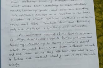 write handwritten assignments and content writing