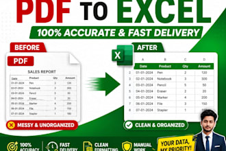 convert bank statement PDF to excel or CSV, manually data entry and data cleanup