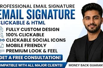 design clickable HTML email signature for gmail outlook and apple mail etc
