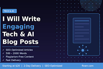 write engaging tech and ai blog posts and articles for your website