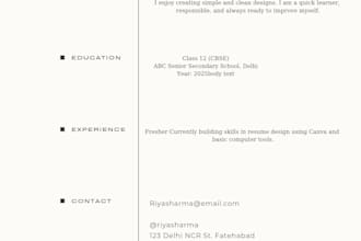 design a professional CV or resume for students and freshers