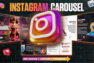 design attractive instagram carousel, linkedin carousel, ads design