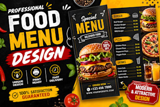 design modern and attractive restaurant food menu