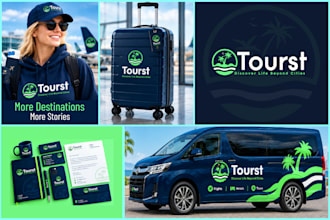 do modern logo, full branding kit package and brand guide design
