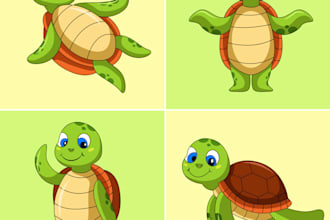 draw simple cute 2d vector cartoon illustration