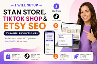 setup stan store tiktok shop etsy SEO for digital products sales