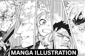 draw manga comic book, anime webtoon, nsfw manga page as your manga artist