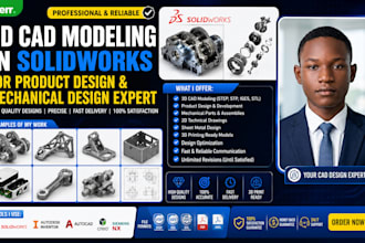 3d cad modeling in solidworks for product design and mechanical design expert
