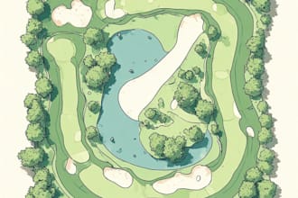 design a professional golf course vector map