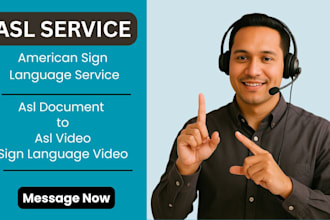 translate asl sign language video to text and text to asl video with captions
