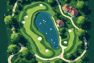 redraw your golf course into a professional vector map