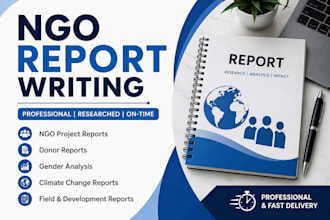 write ngo report, donor report, and gender development report