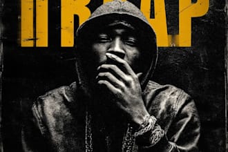 design a rap or trap album cover art with parental advisory